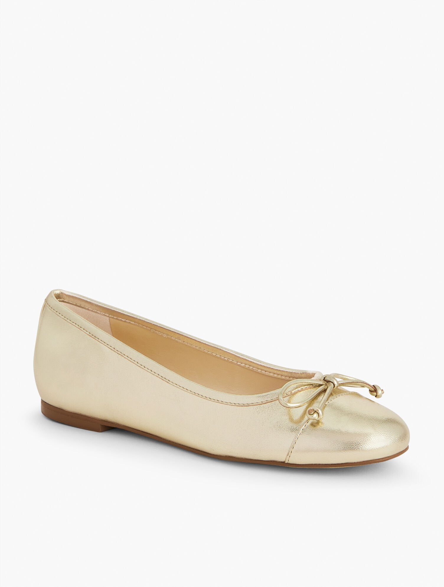 BLAIR CAP TOE METALLIC NAPPA BALLET FLATS | Talbots online