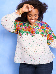 BLISSFUL FLORAL SMOCKED CUFF BLOUSE | Talbots online