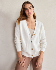 ORGANIC COTTON SHAKER STITCH CARDIGAN | Talbots for sale