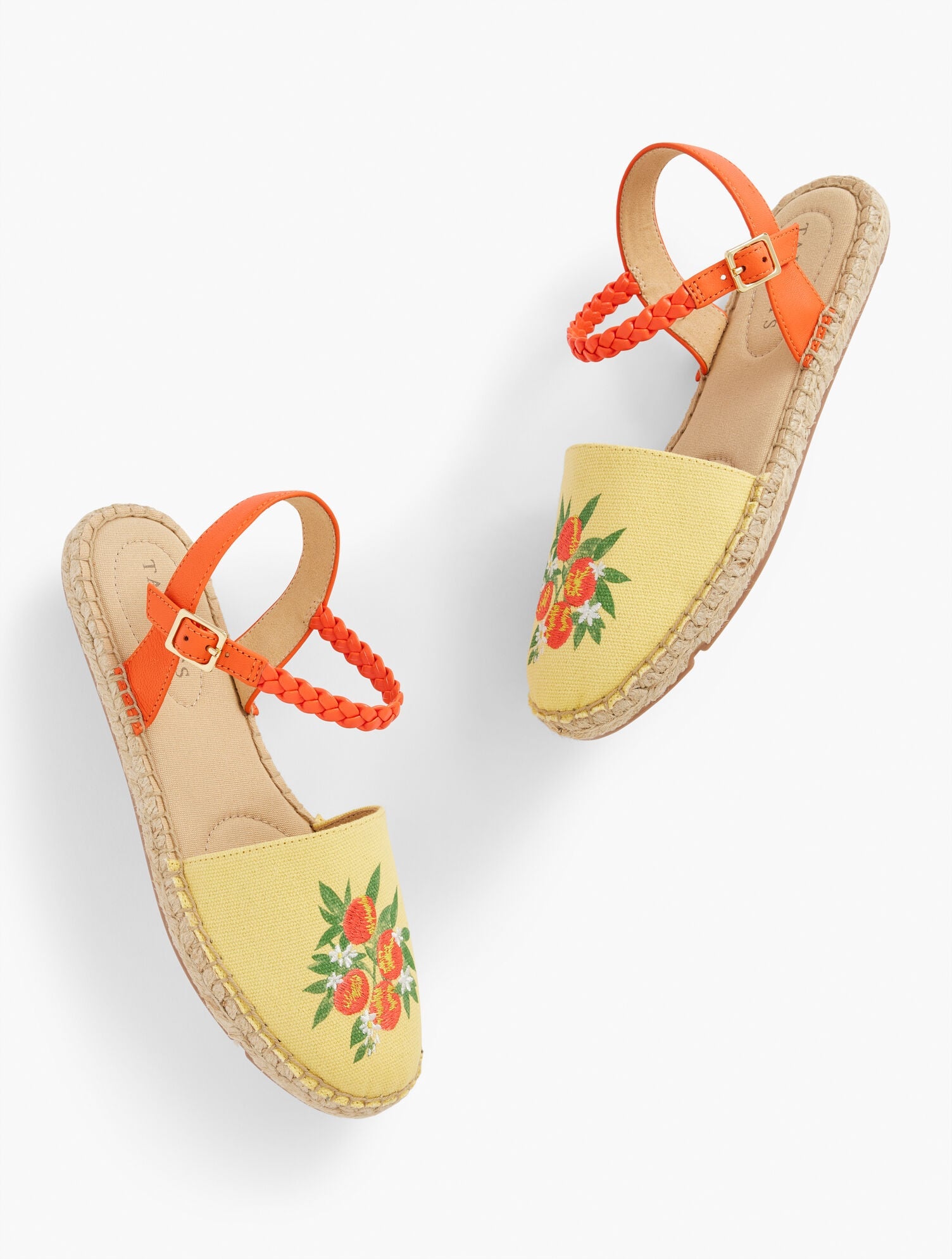 IZZY BRAID EMBROIDERED CANVAS ESPADRILLES | Talbots outlet