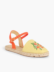 IZZY BRAID EMBROIDERED CANVAS ESPADRILLES | Talbots outlet