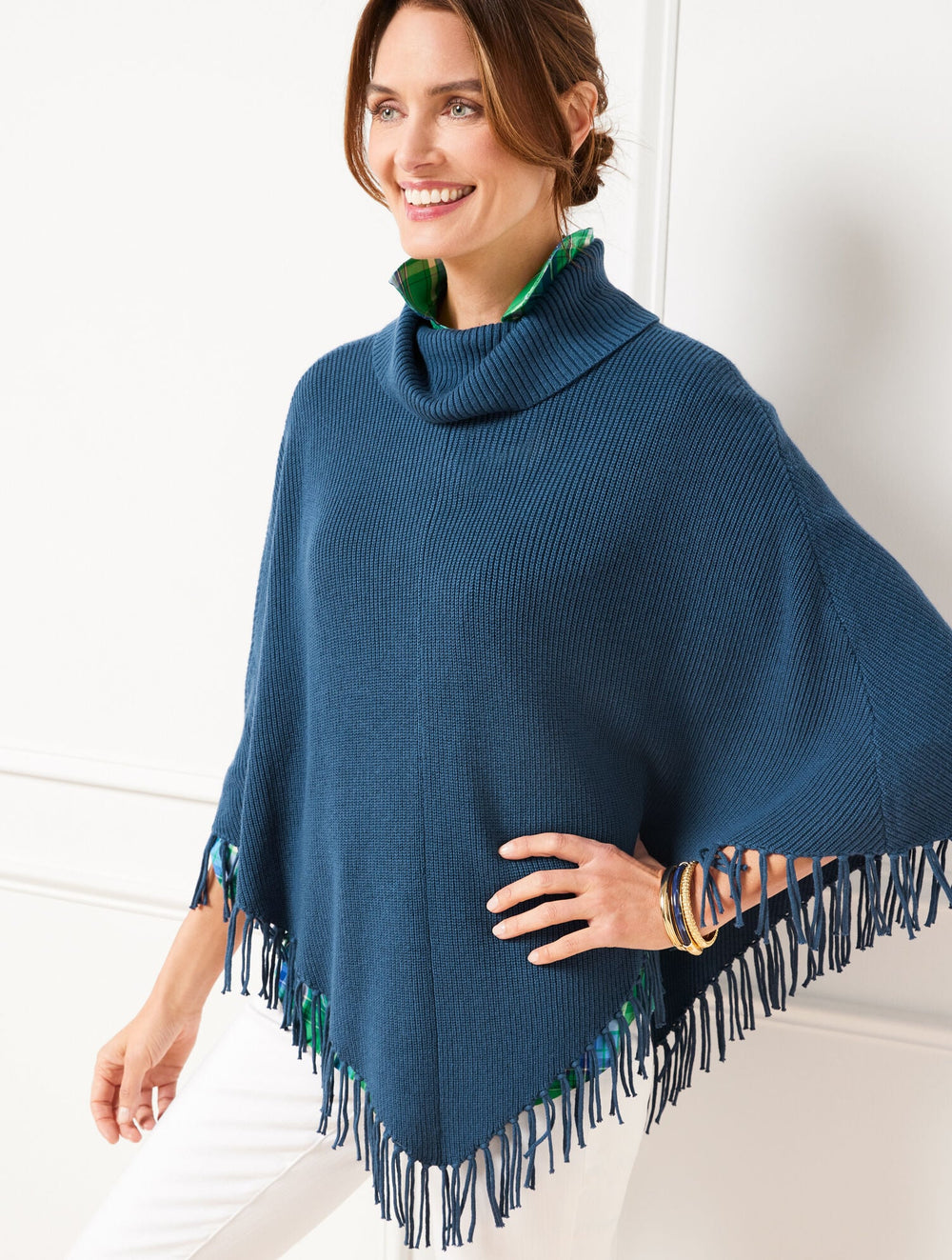 PLUS EXCLUSIVE FRINGE KNIT PONCHO | Talbots for sale