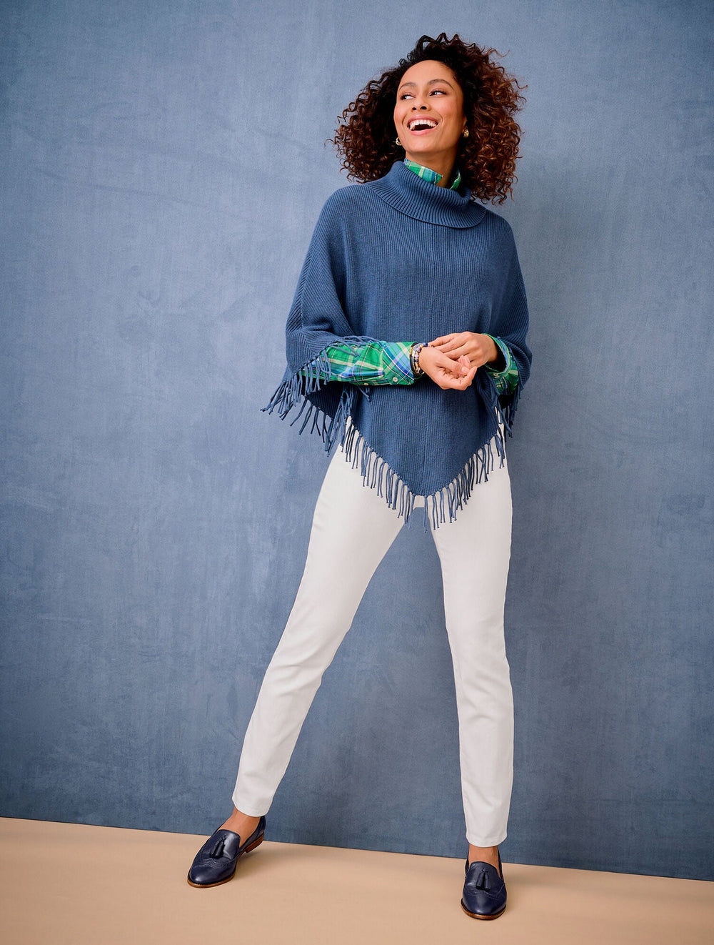 PLUS EXCLUSIVE FRINGE KNIT PONCHO | Talbots for sale