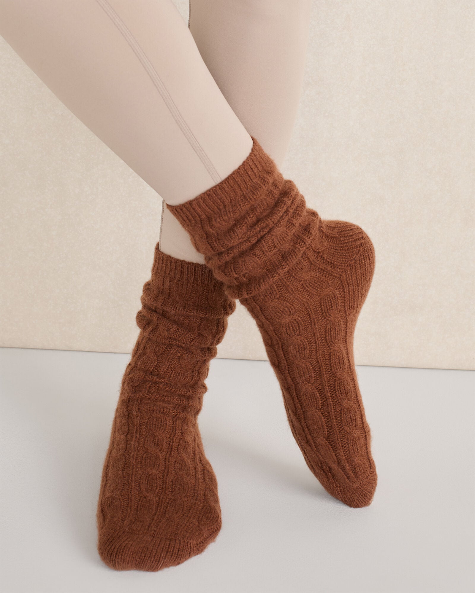CASHMERE BLEND CABLE KNIT SOCKS | Talbots US