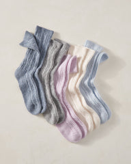 CASHMERE BLEND CABLE KNIT SOCKS | Talbots US