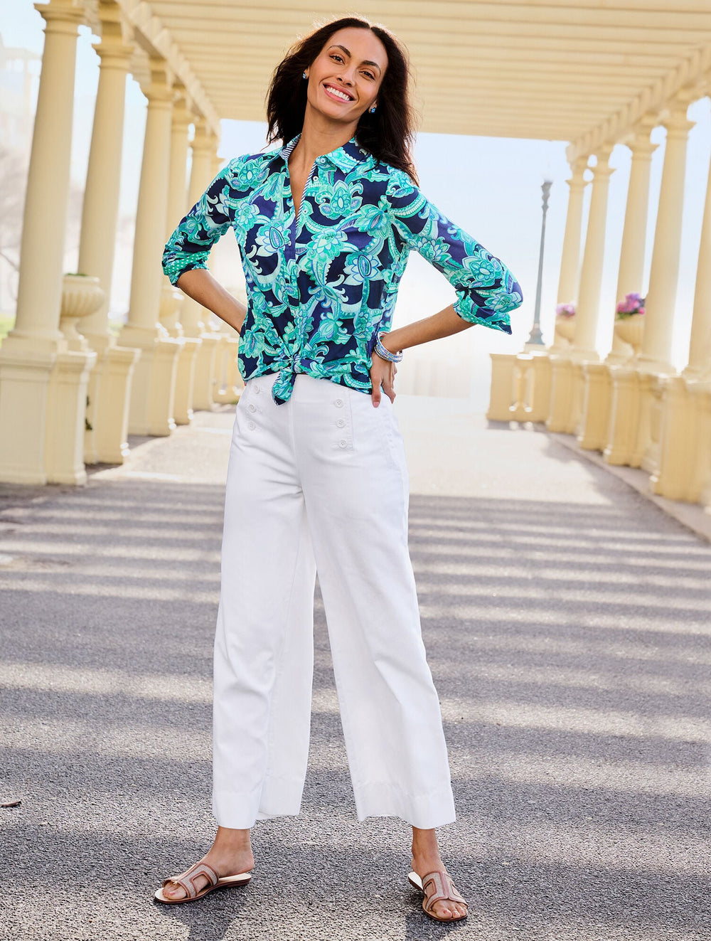 WIDE LEG SAILOR PANTS | Talbots online