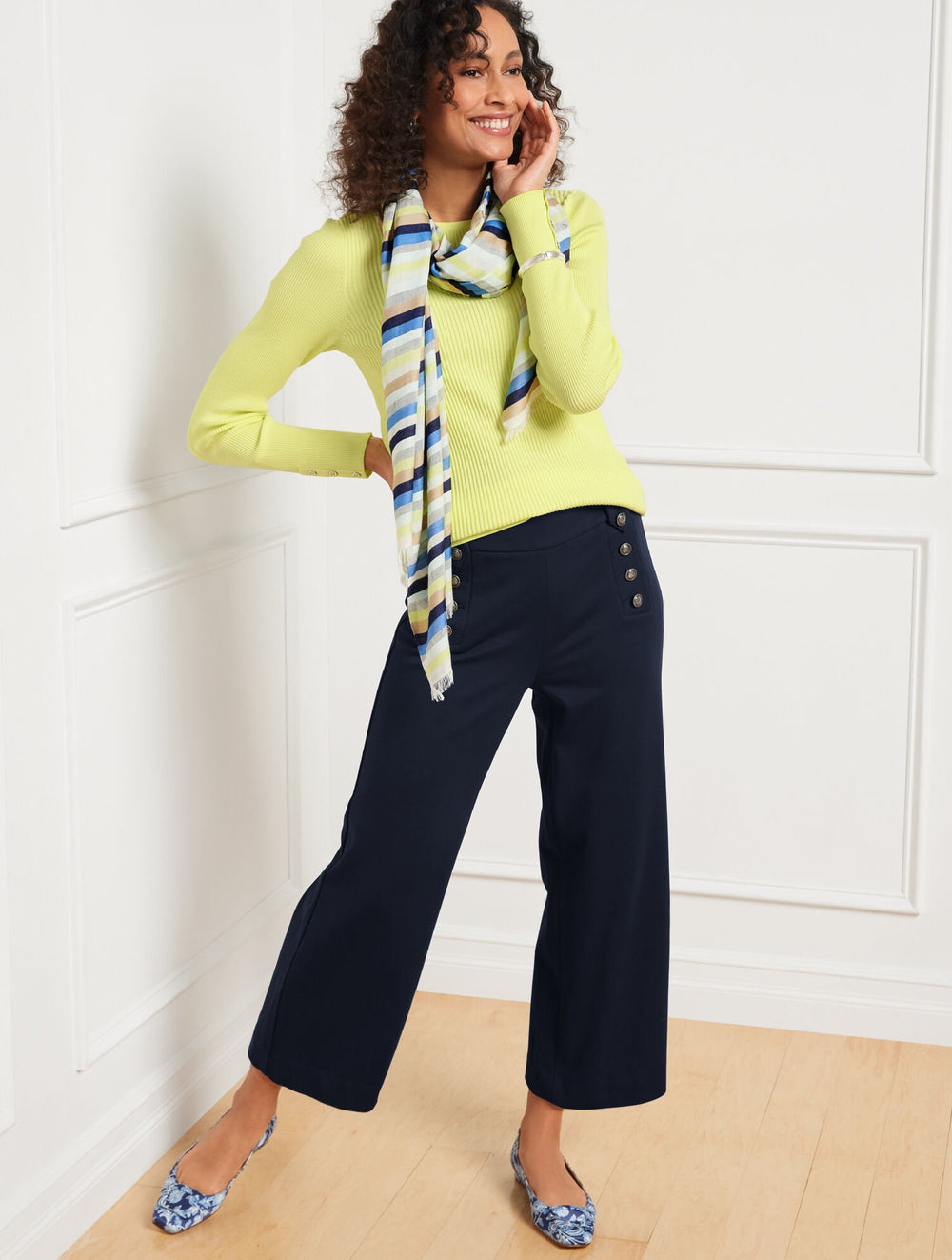 KNIT SAILOR CROP PANTS | Talbots discount