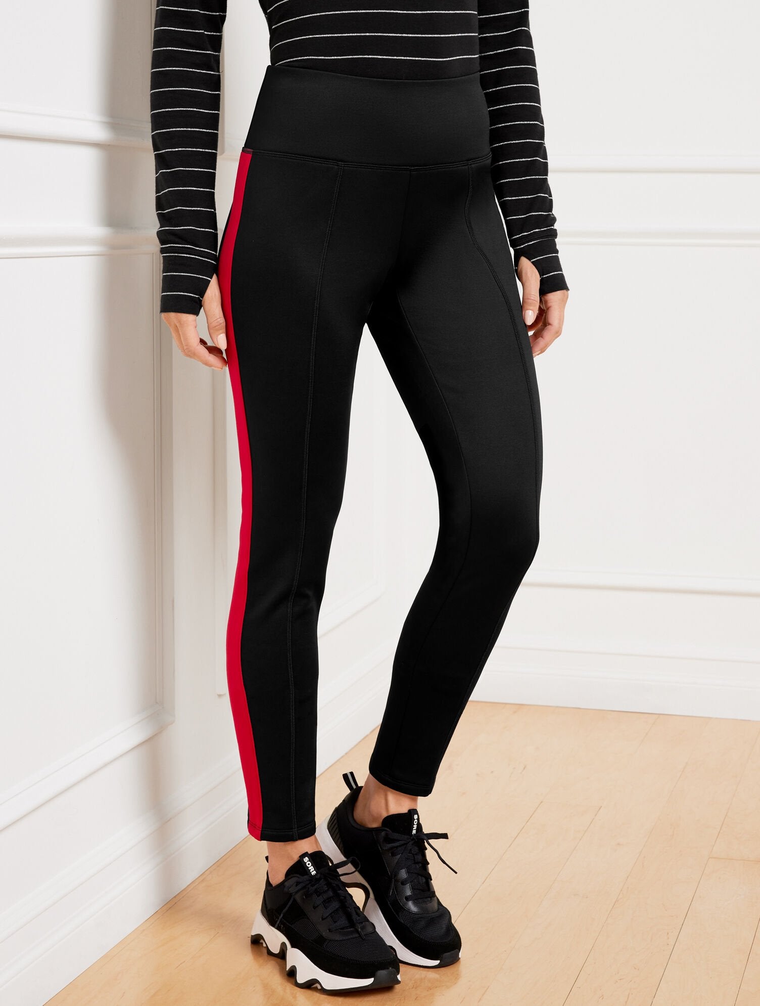 FLEECE BACK LEGGINGS - SIDE STRIPE | Talbots for sale