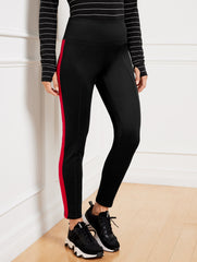 FLEECE BACK LEGGINGS - SIDE STRIPE | Talbots for sale