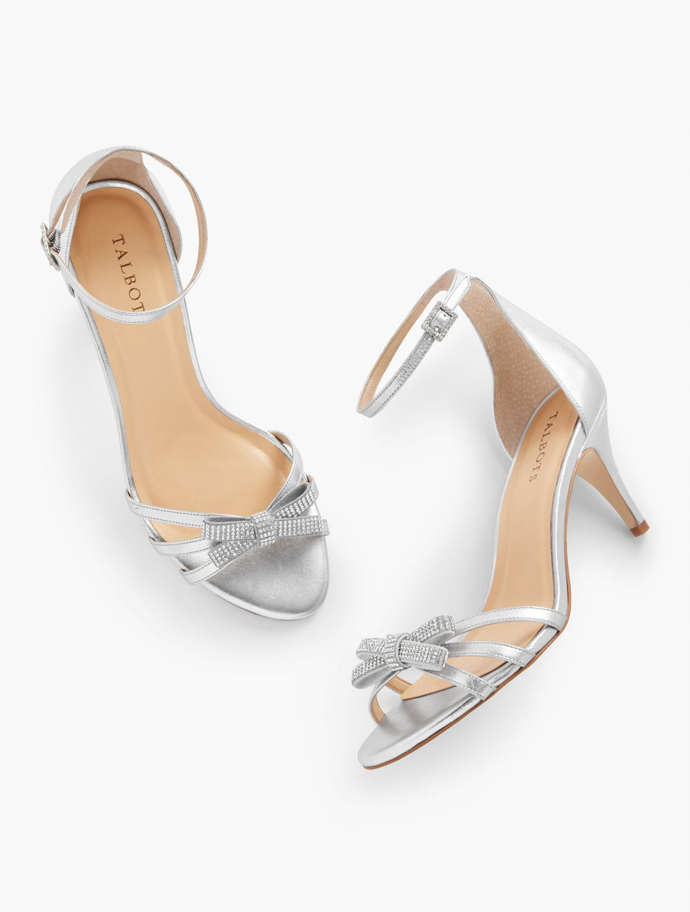 ERICA LEATHER ANKLE STRAP SANDALS - METALLIC | Talbots for sale
