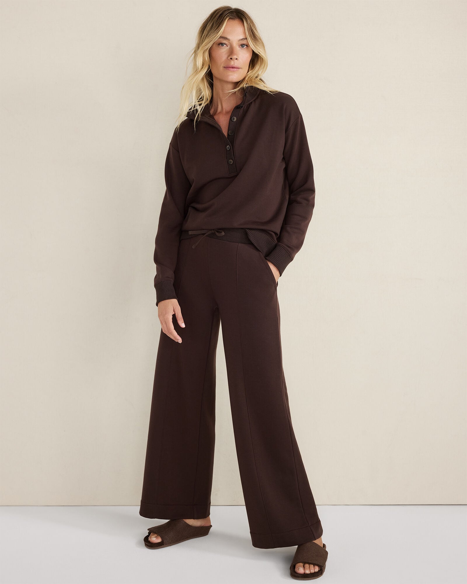 FLEECE WIDE LEG PANTS | Talbots outlet