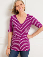 V-NECK TEE - STRAFFORD STRIPE | Talbots discount