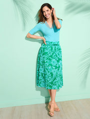 LACE TRIM V-NECK TEE | Talbots online