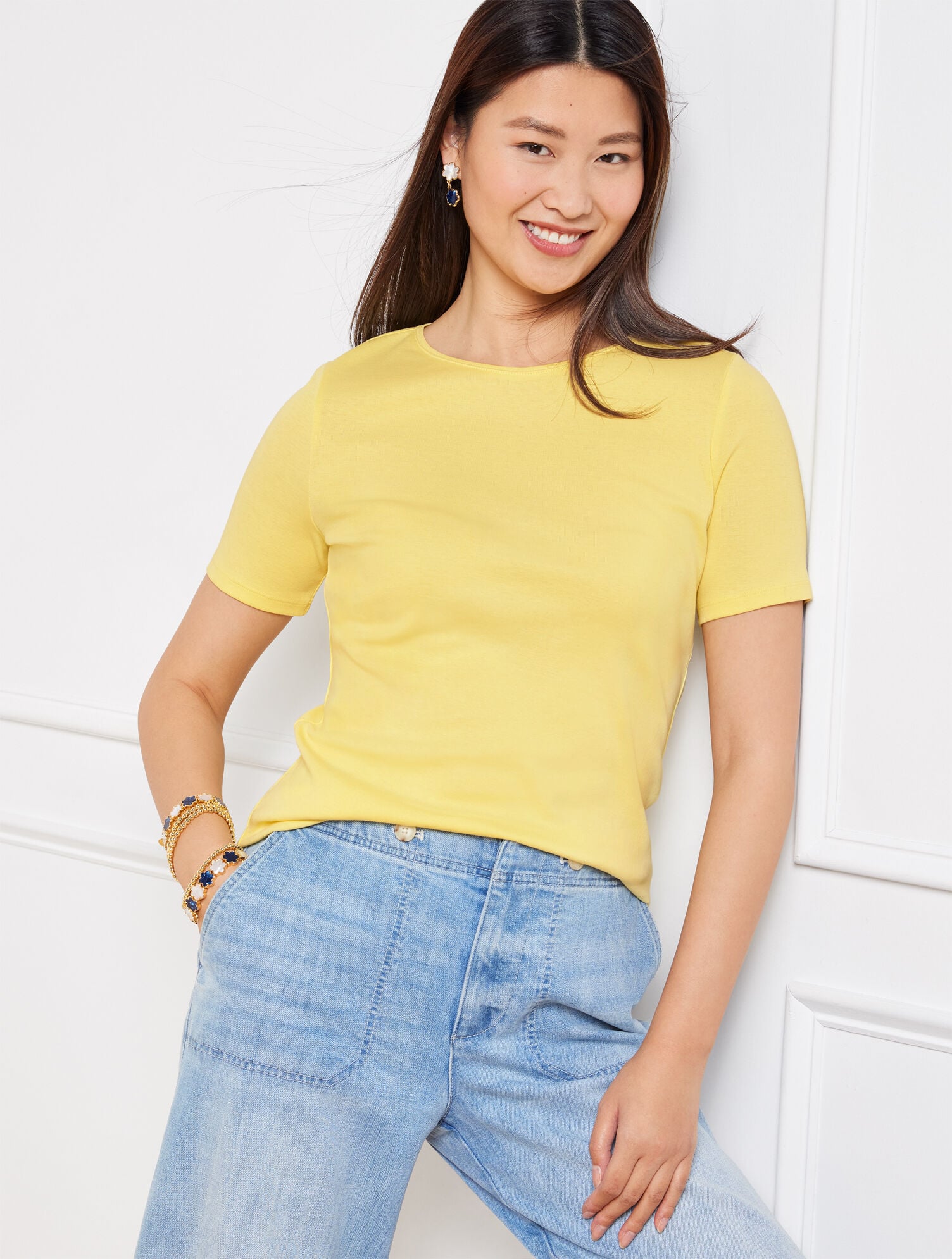 PIMA COTTON CREWNECK TEE | Talbots near me