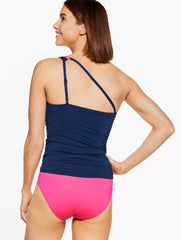 SUN OCEAN SAND ONE-SHOULDER CUTOUT TANKINI - COLORBLOCK | Talbots US
