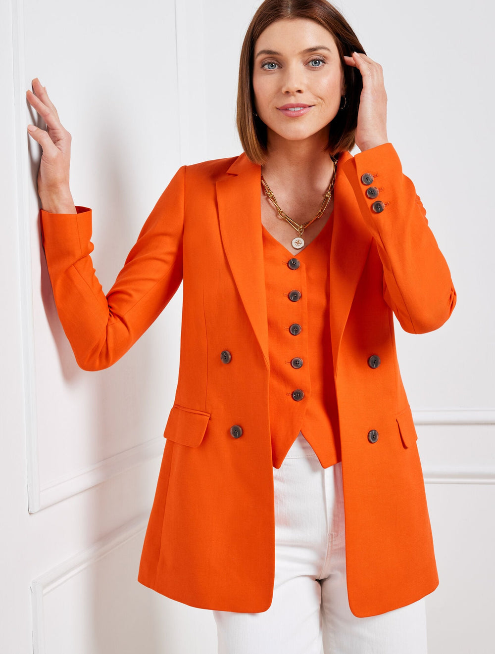 LINEN BLEND SLUB BLAZER | Talbots online