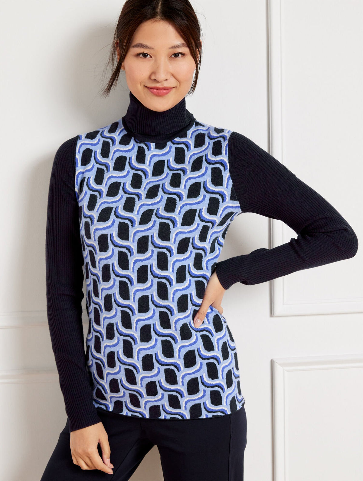 TURTLENECK SWEATER - BIRDS EYE JACQUARD | Talbots US
