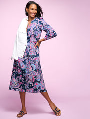 VOILE FIT & FLARE SHIRTDRESS - SWIRL FLORAL | Talbots outlet
