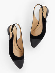 EDISON SUEDE NAPPA SLINGBACK FLATS | Talbots sale