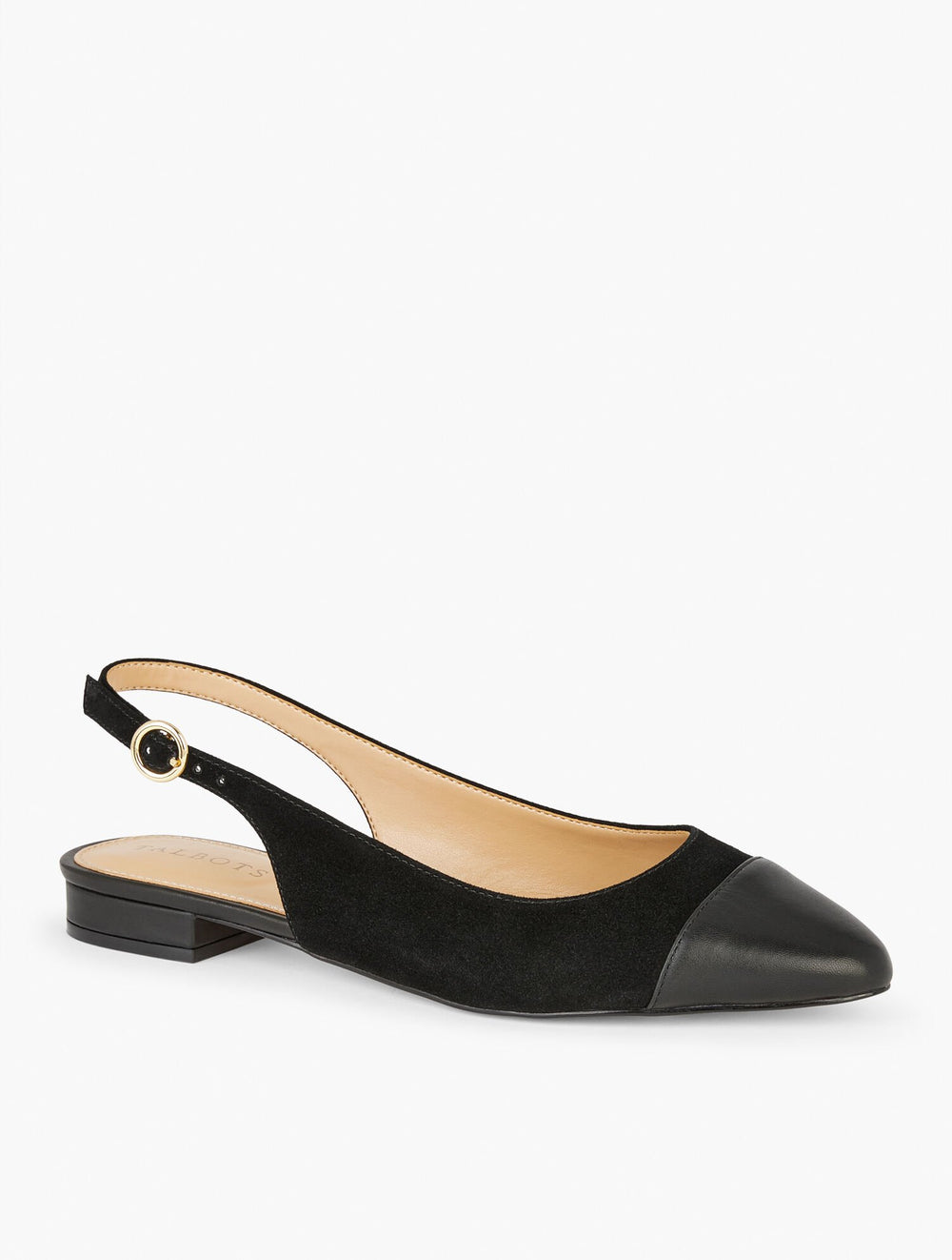 EDISON SUEDE NAPPA SLINGBACK FLATS | Talbots sale