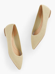 EDWIN METALLIC KNIT POINTED TOE FLATS | Talbots online