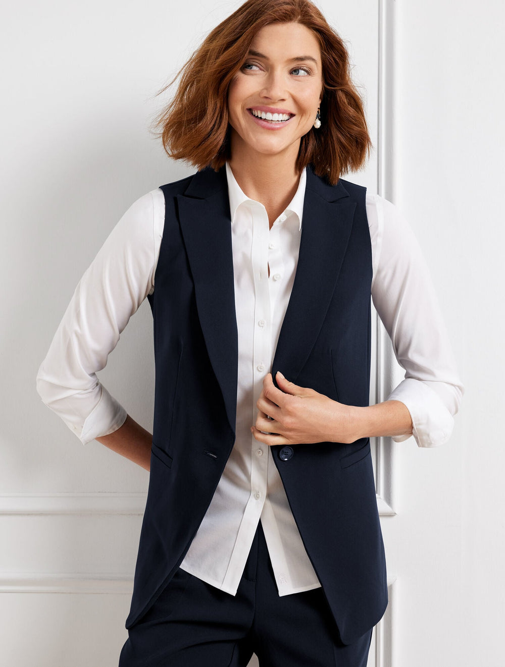 EASY TRAVEL LONG VEST | Talbots on sale