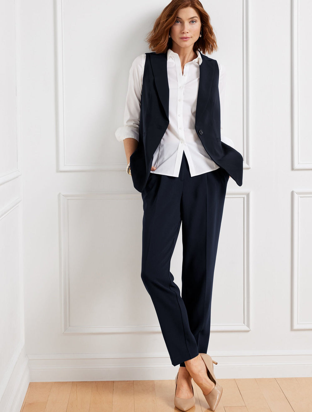 EASY TRAVEL LONG VEST | Talbots on sale