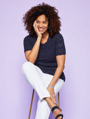 MIXED POINTELLE STITCH SWEATER | Talbots online