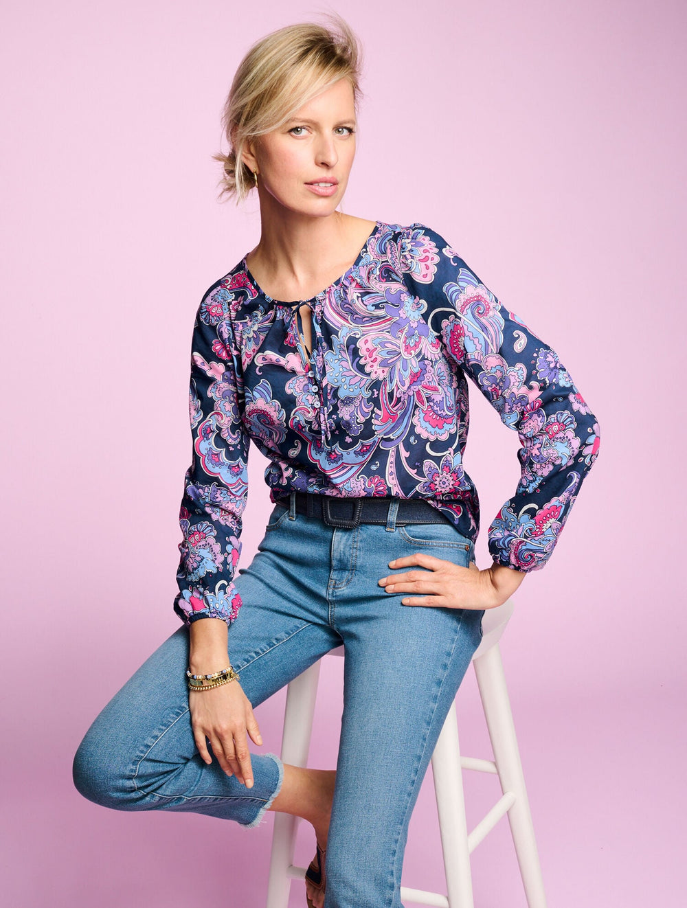 SLIM ANKLE JEANS - FLORES WASH | Talbots sale