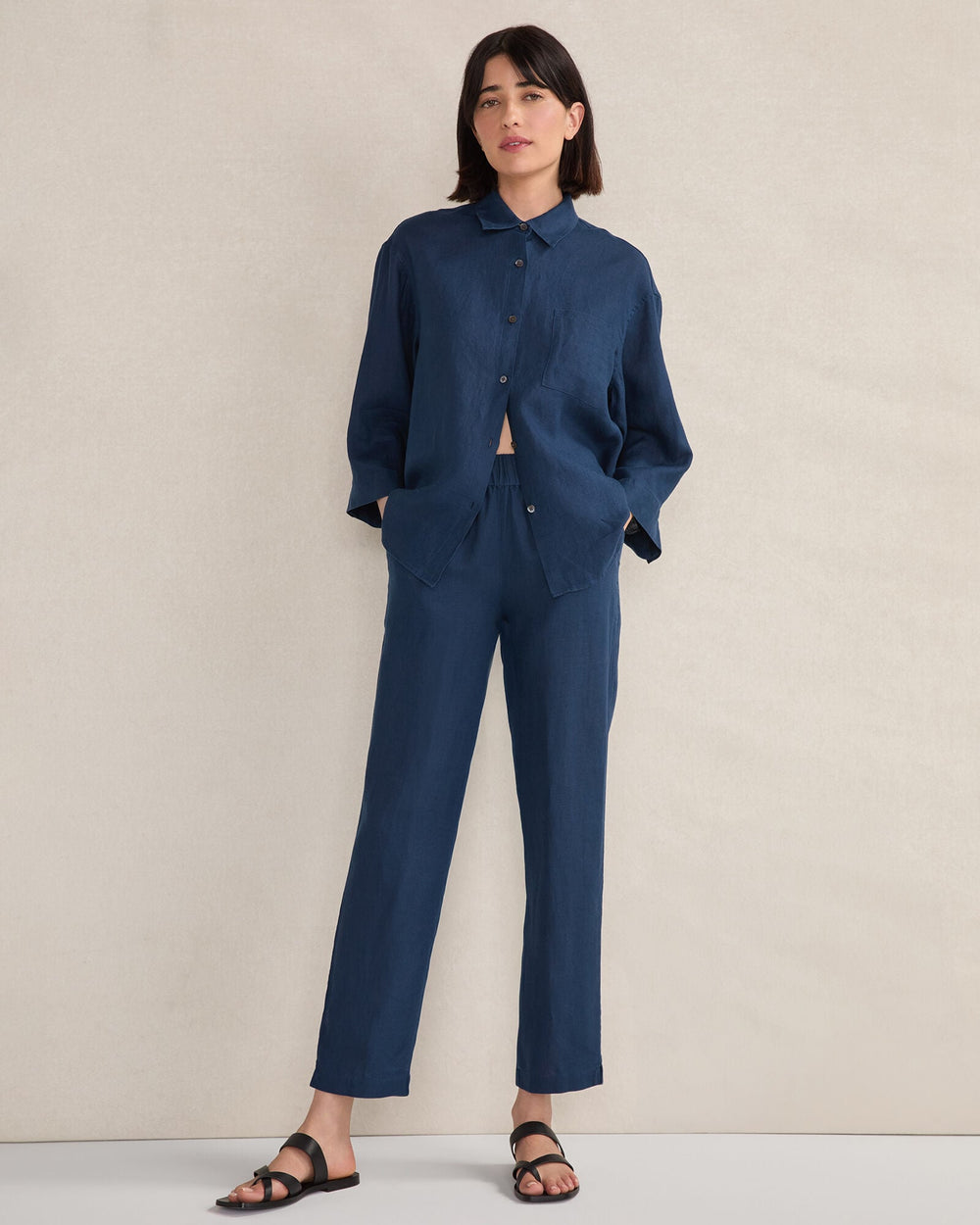 LINEN TAPERED PANTS | Talbots for sale