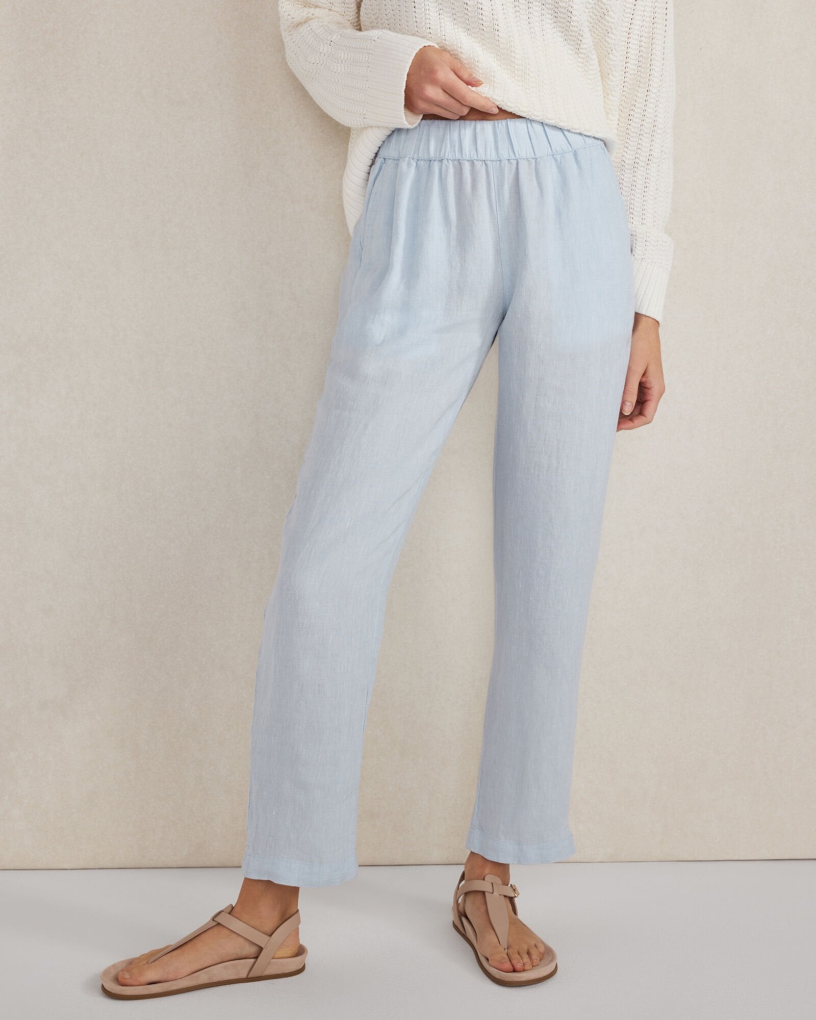 LINEN TAPERED PANTS | Talbots for sale