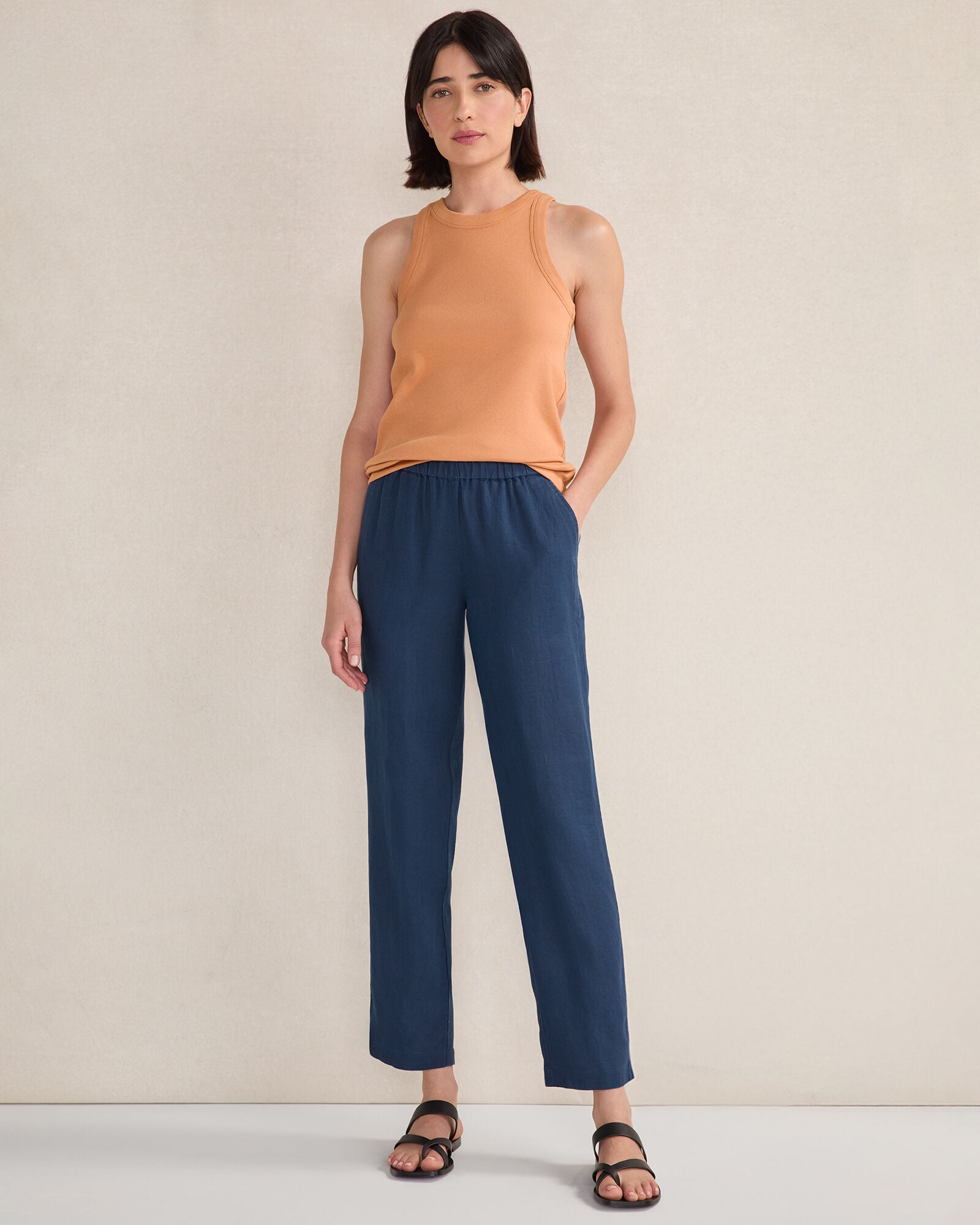 LINEN TAPERED PANTS | Talbots near me