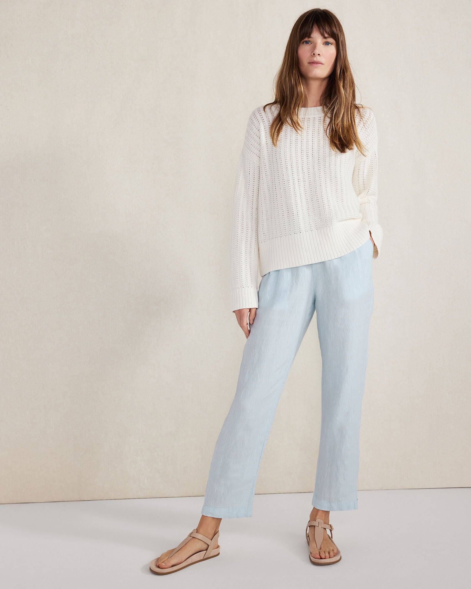 LINEN TAPERED PANTS | Talbots near me