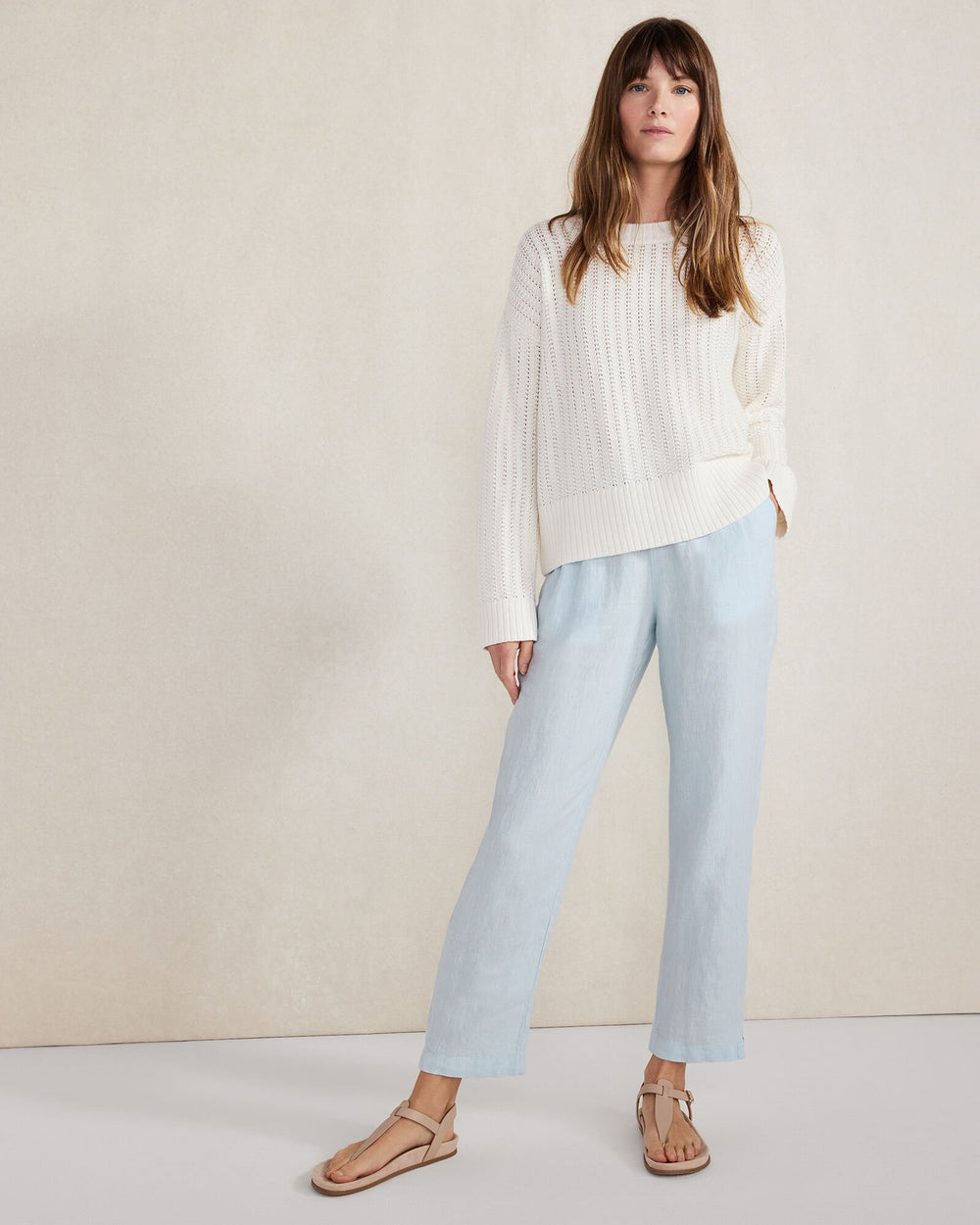 LINEN TAPERED PANTS | Talbots near me