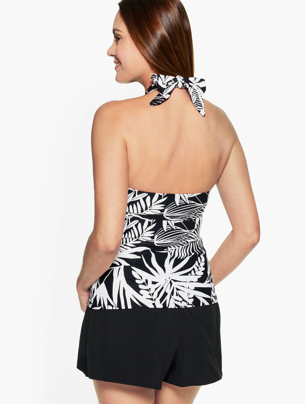 SUN OCEAN SAND RUCHED HALTER TANKINI - SILHOUETTE FERNS | Talbots discount