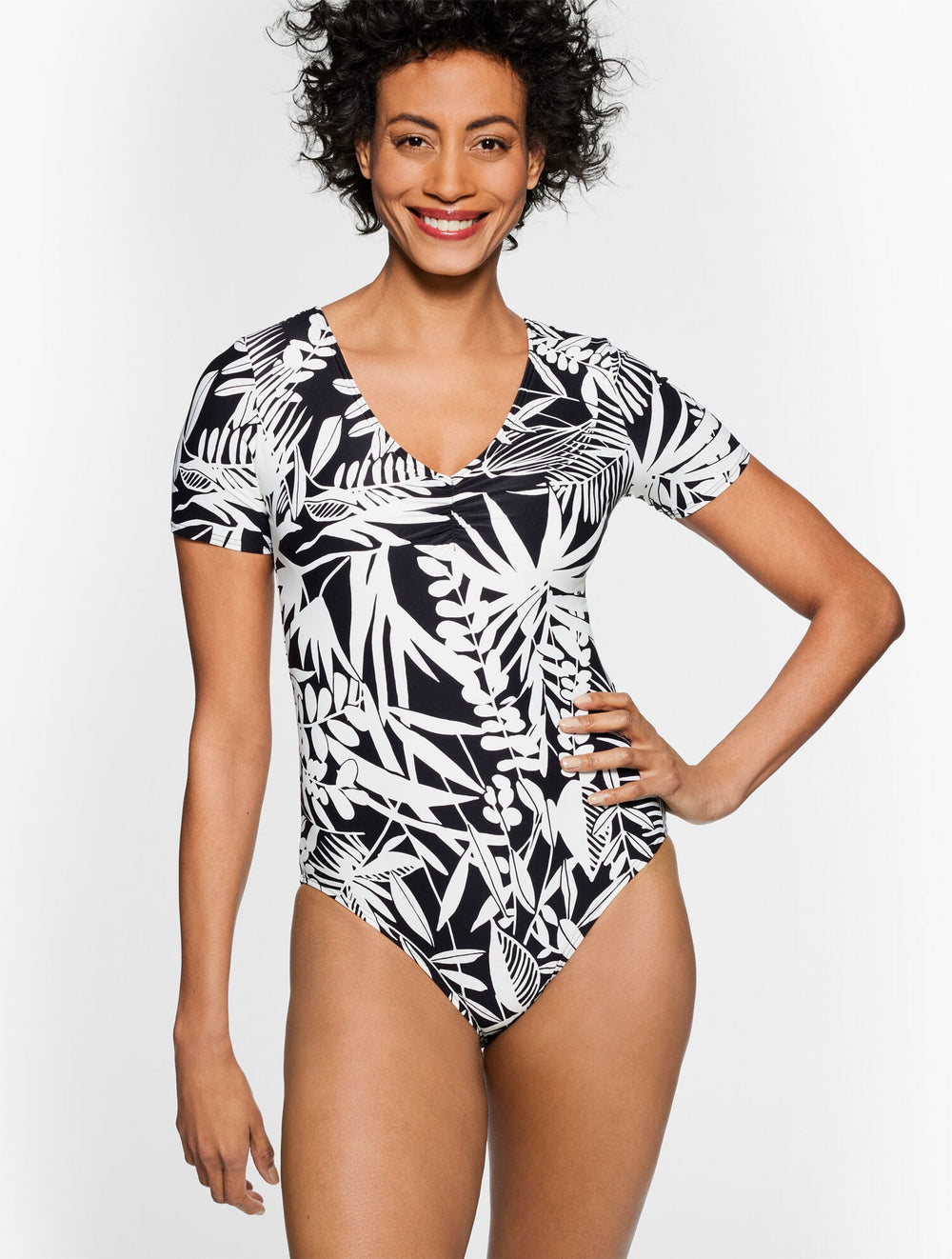 SUN OCEAN SAND SHORT SLEEVE ONE PIECE - SILHOUETTE FERNS | Talbots near me