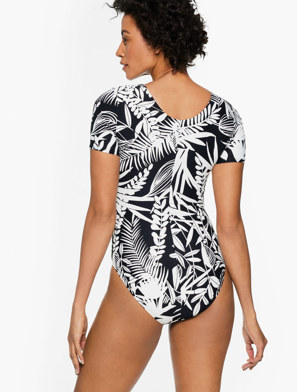 SUN OCEAN SAND SHORT SLEEVE ONE PIECE - SILHOUETTE FERNS | Talbots near me
