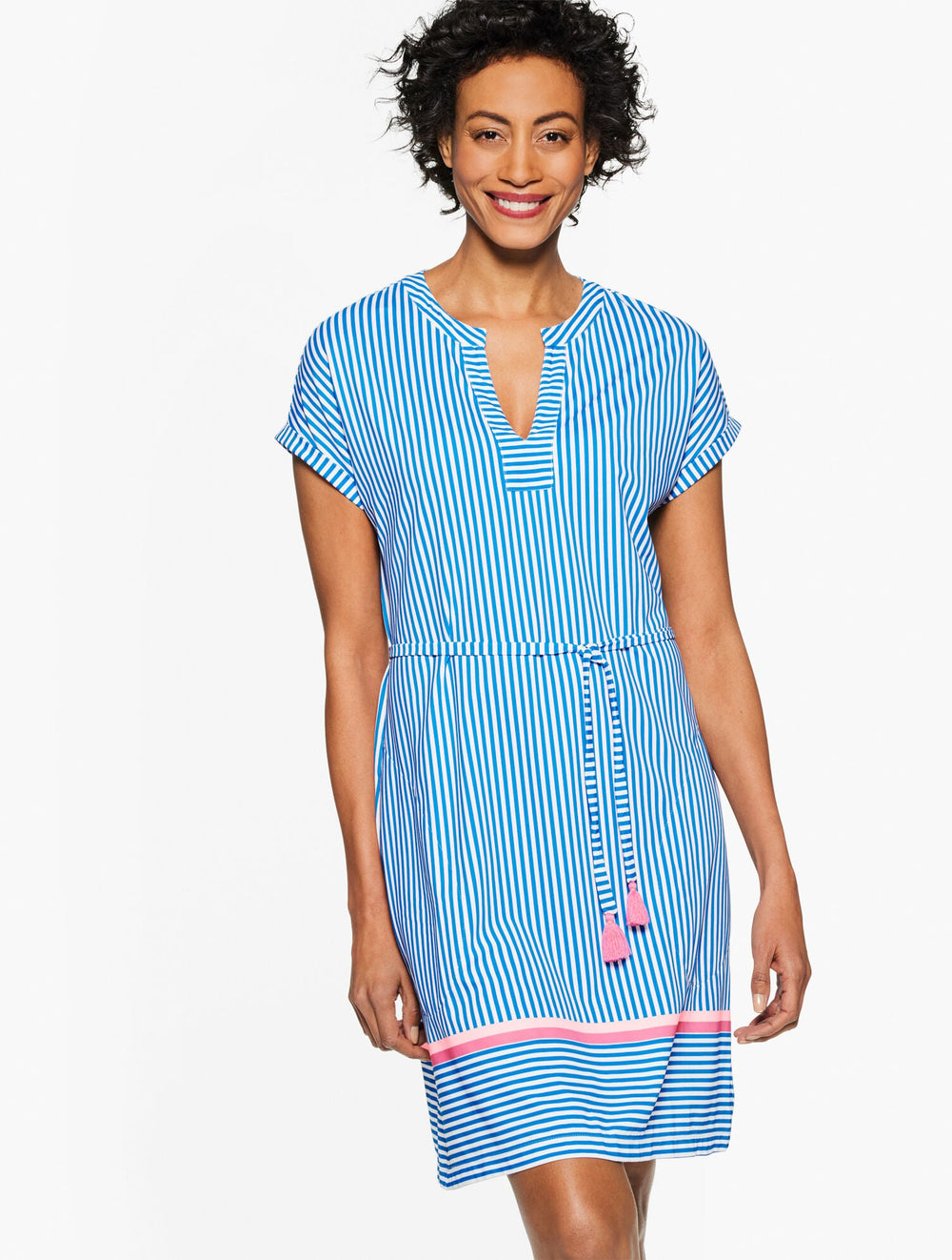 CABANA LIFE® CRYSTAL COVE TIE WAIST COVER-UP - STRIPE | Talbots outlet