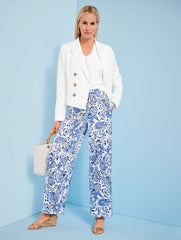 SATIN WIDE LEG PANTS - PAINTED PAISLEY | Talbots US
