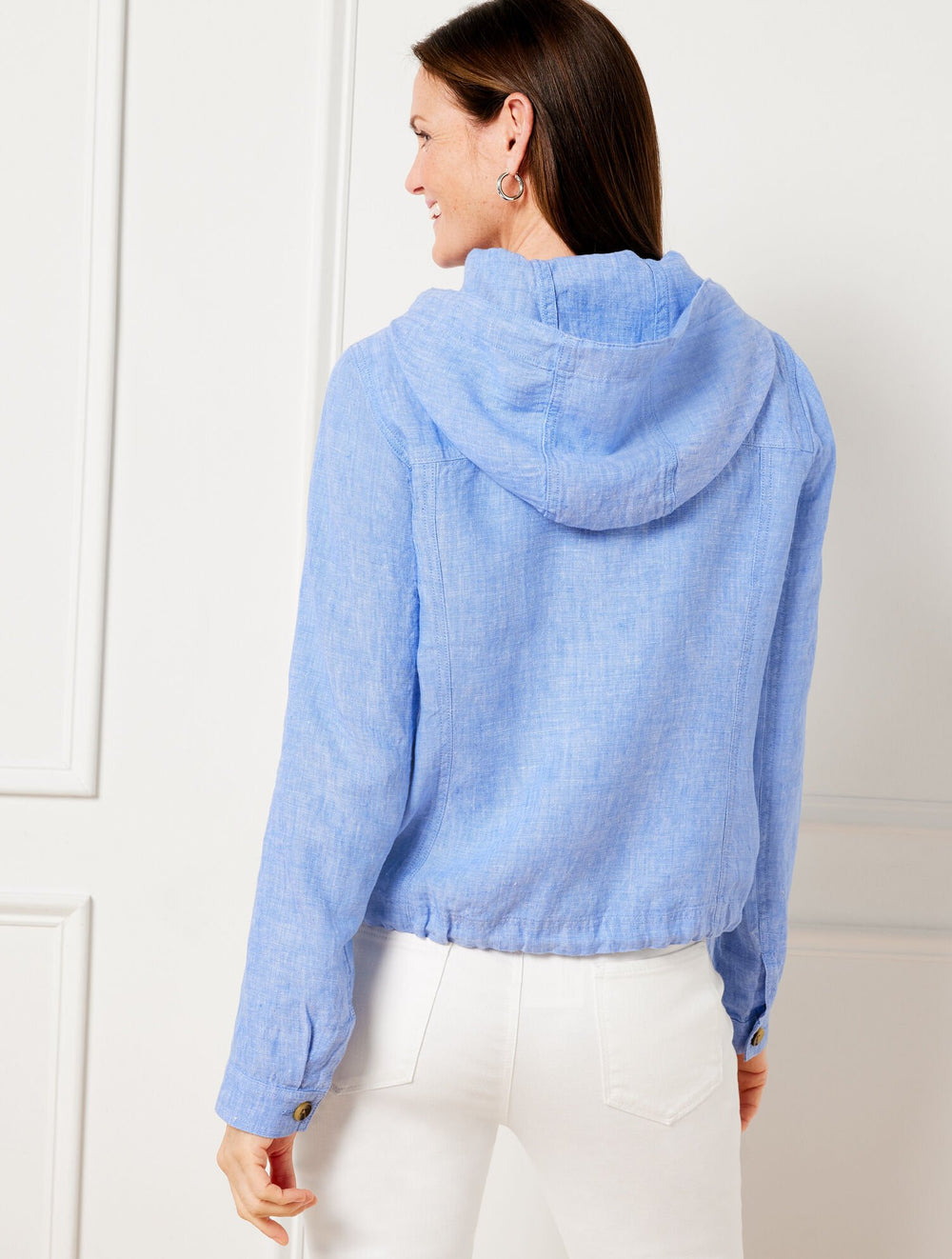 WASHED LINEN HOODED JACKET | Talbots near me