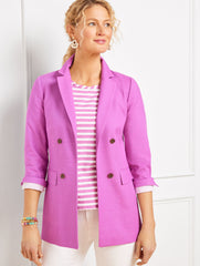 TEXTURED COTTON BLAZER | Talbots on sale