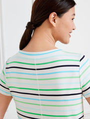 SHORT SLEEVE DRESS - VAST MULTI STRIPE | Talbots online
