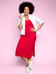 NANTUCKET SLUB SLEEVELESS SIDE TIE MIDI DRESS | Talbots discount
