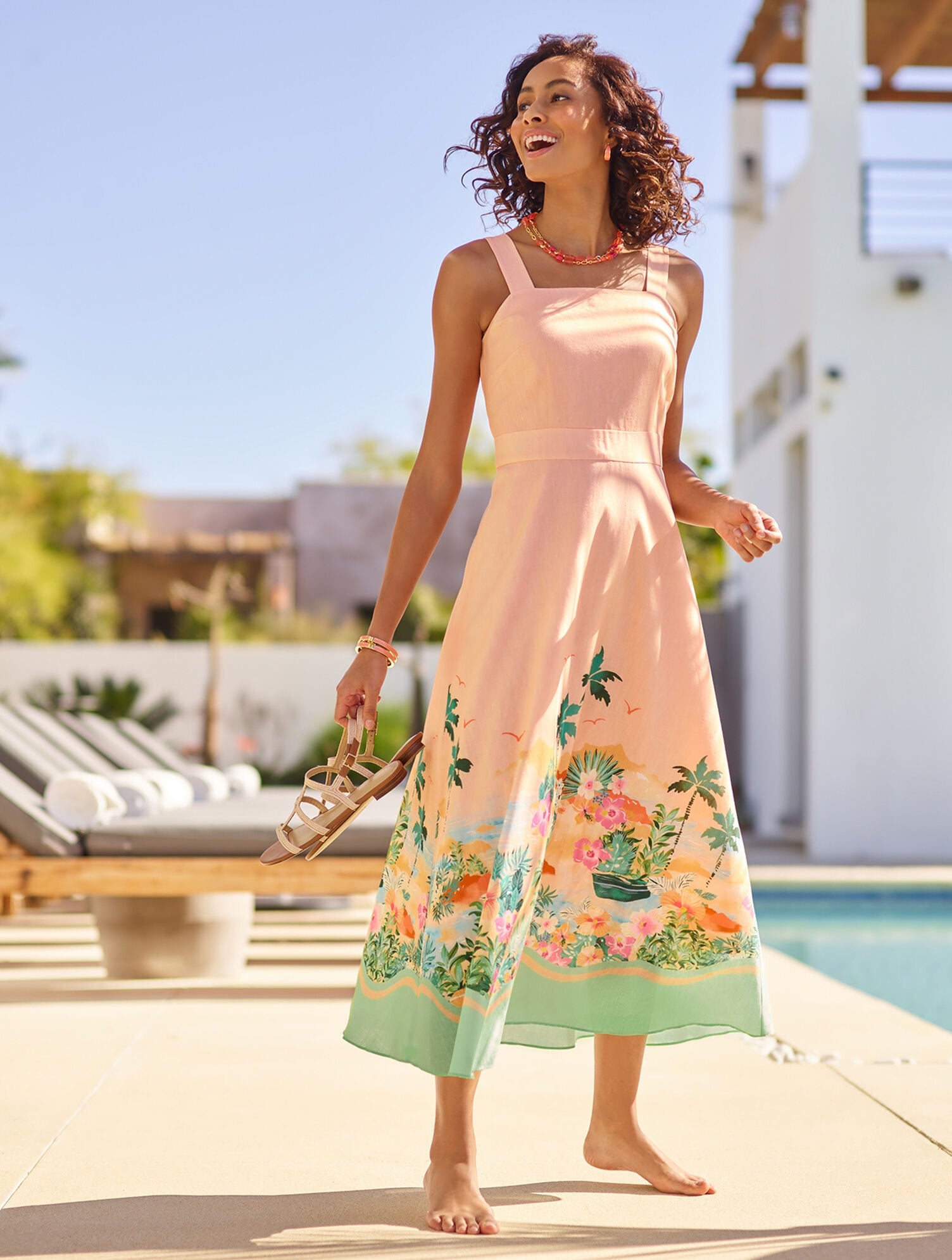 LINEN MAXI DRESS - SUNSET HORIZON | Talbots near me