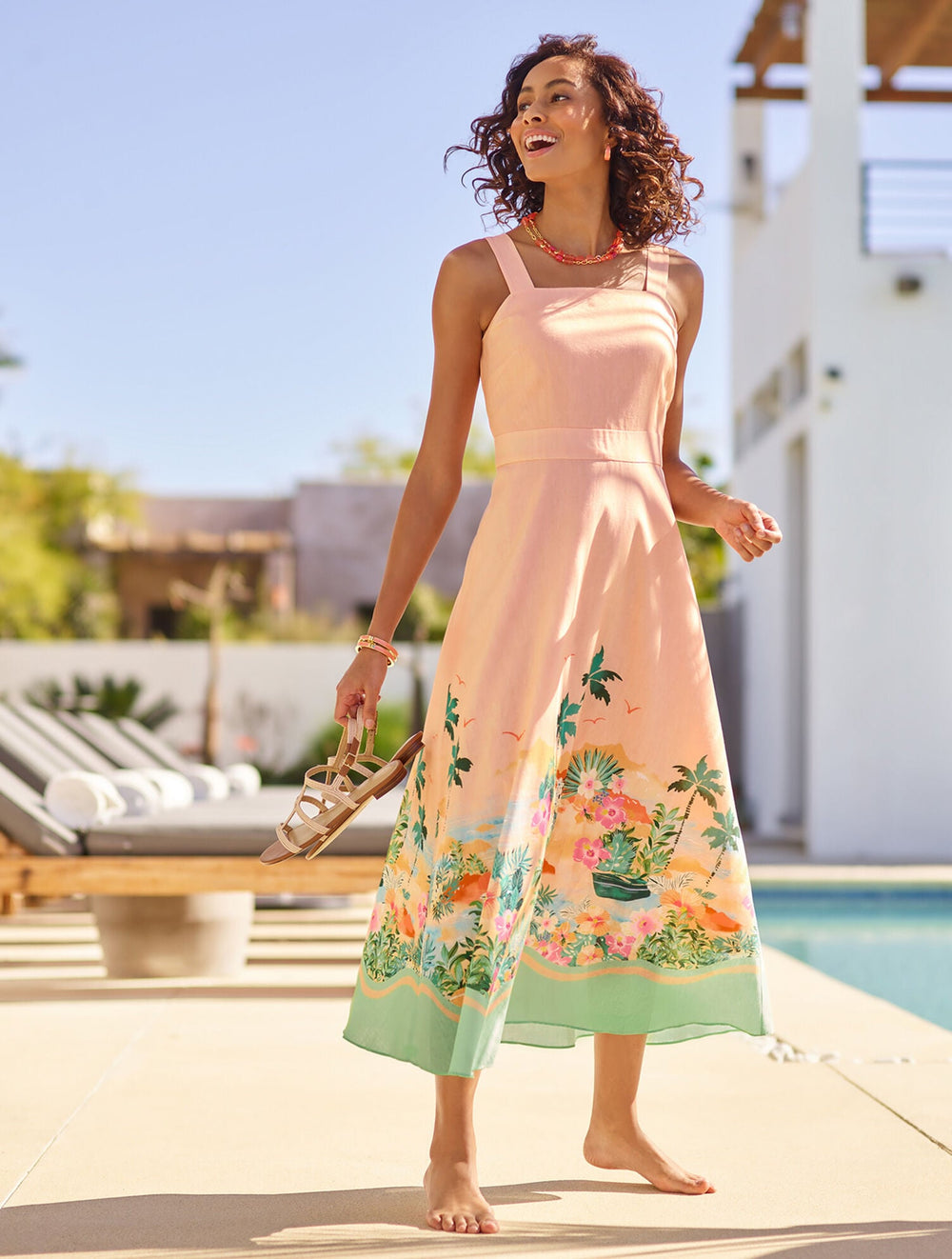 LINEN MAXI DRESS - SUNSET HORIZON | Talbots near me