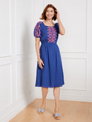 CRINKLE GAUZE SQUARE NECK DRESS | Talbots for sale