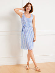 JACQUARD KNIT SIDE TIE DRESS - ROCKY STRIPE | Talbots on sale