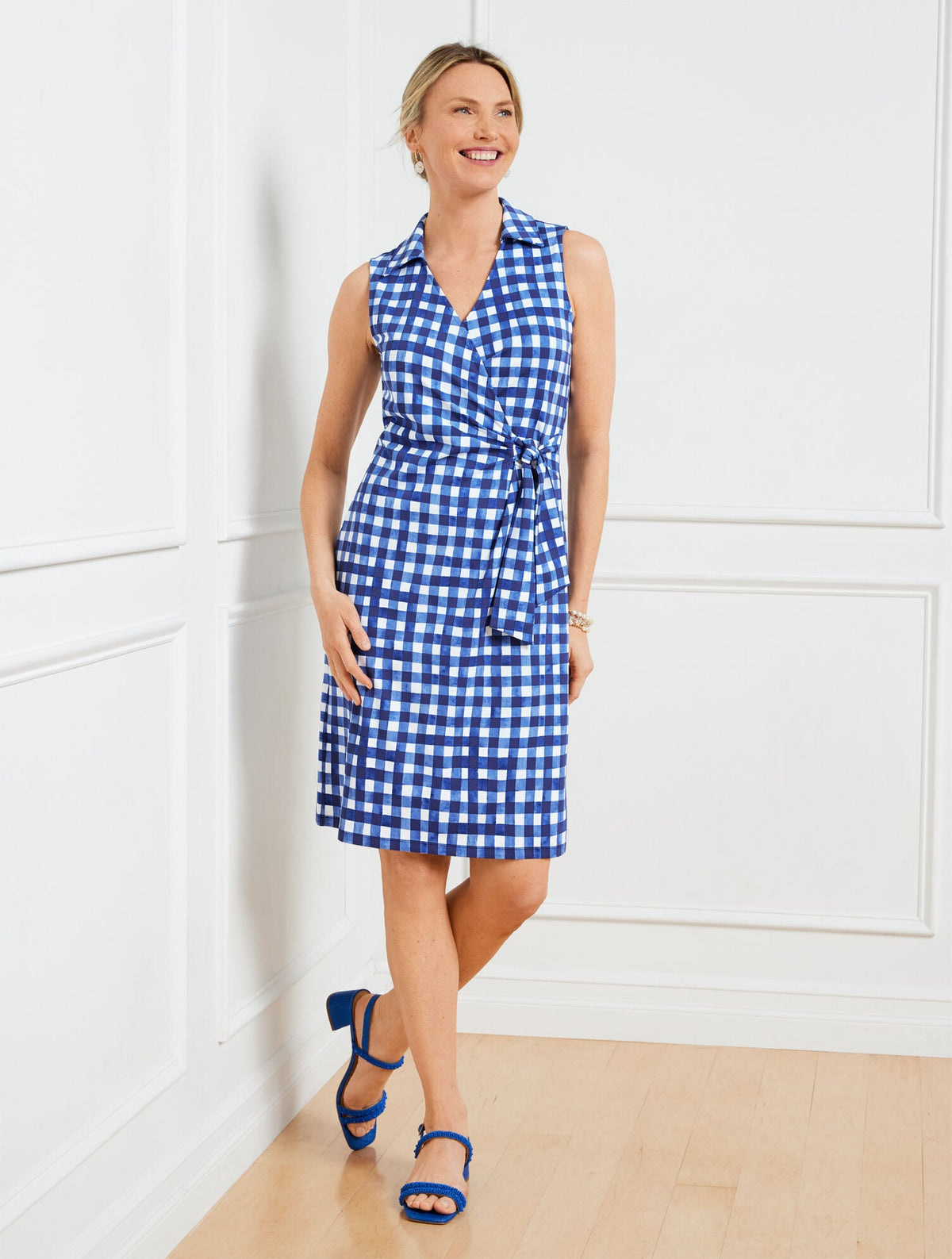 EFFORTLESS JERSEY KELLEY DRESS - GINGHAM | Talbots US