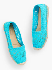 IZZY ESPADRILLE FLATS - FLORAL HONEYCOMB CROCHET | Talbots discount