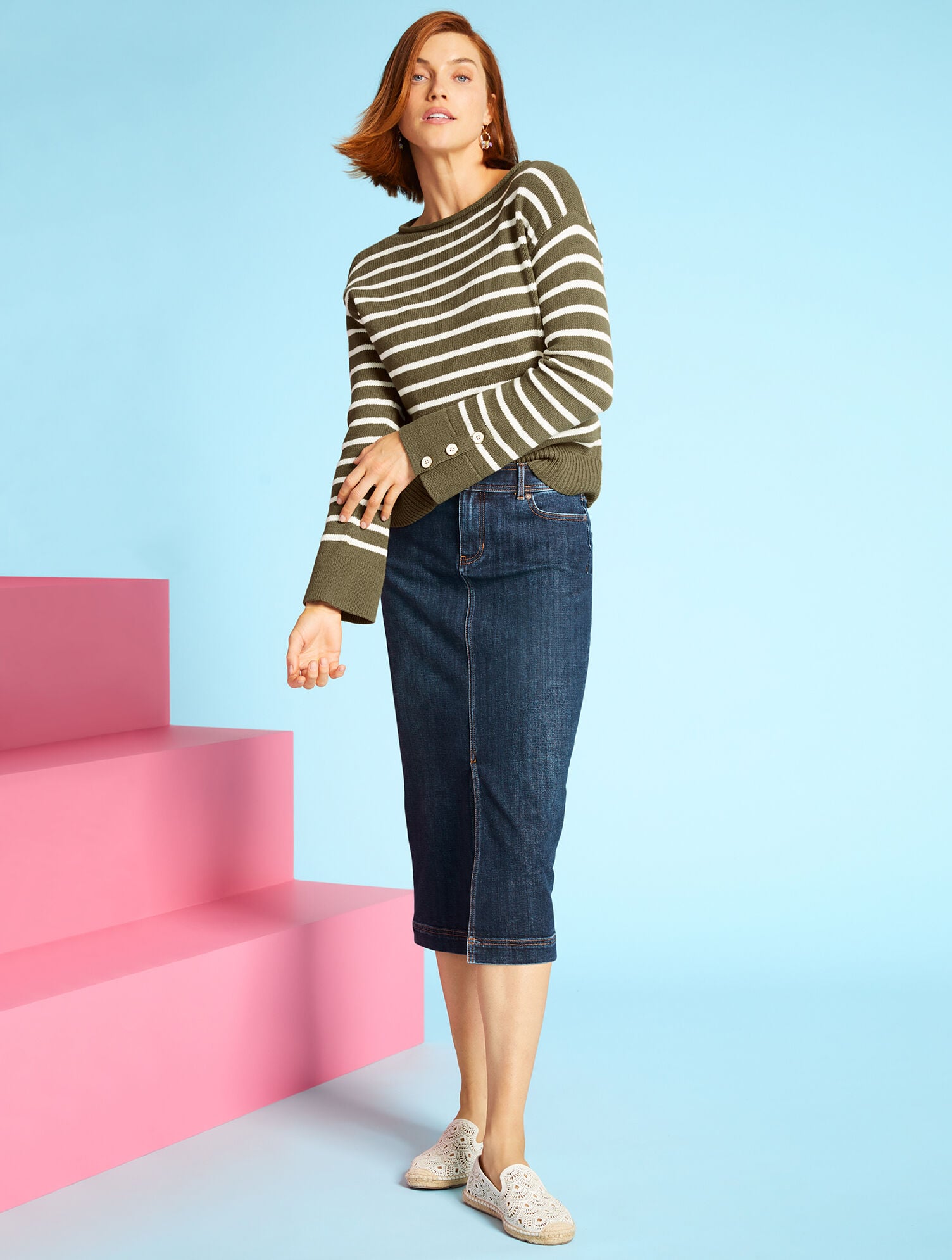 IZZY PERFORATED SCALLOP ESPADRILLE FLATS | Talbots US